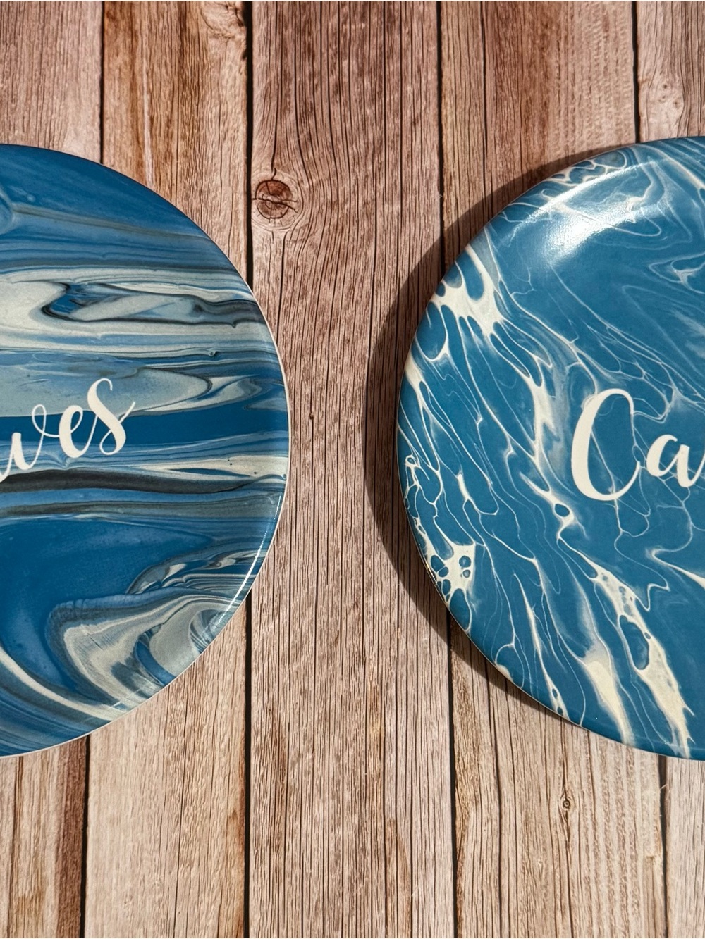 🌊 Certified International Blue and White Swirl Ceramic Wall Plates